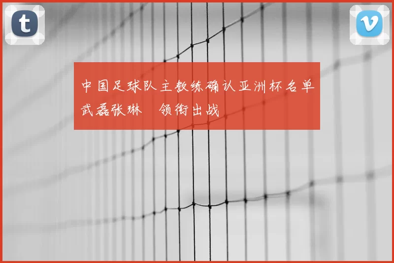 中国足球队主教练确认亚洲杯名单武磊张琳芃领衔出战
